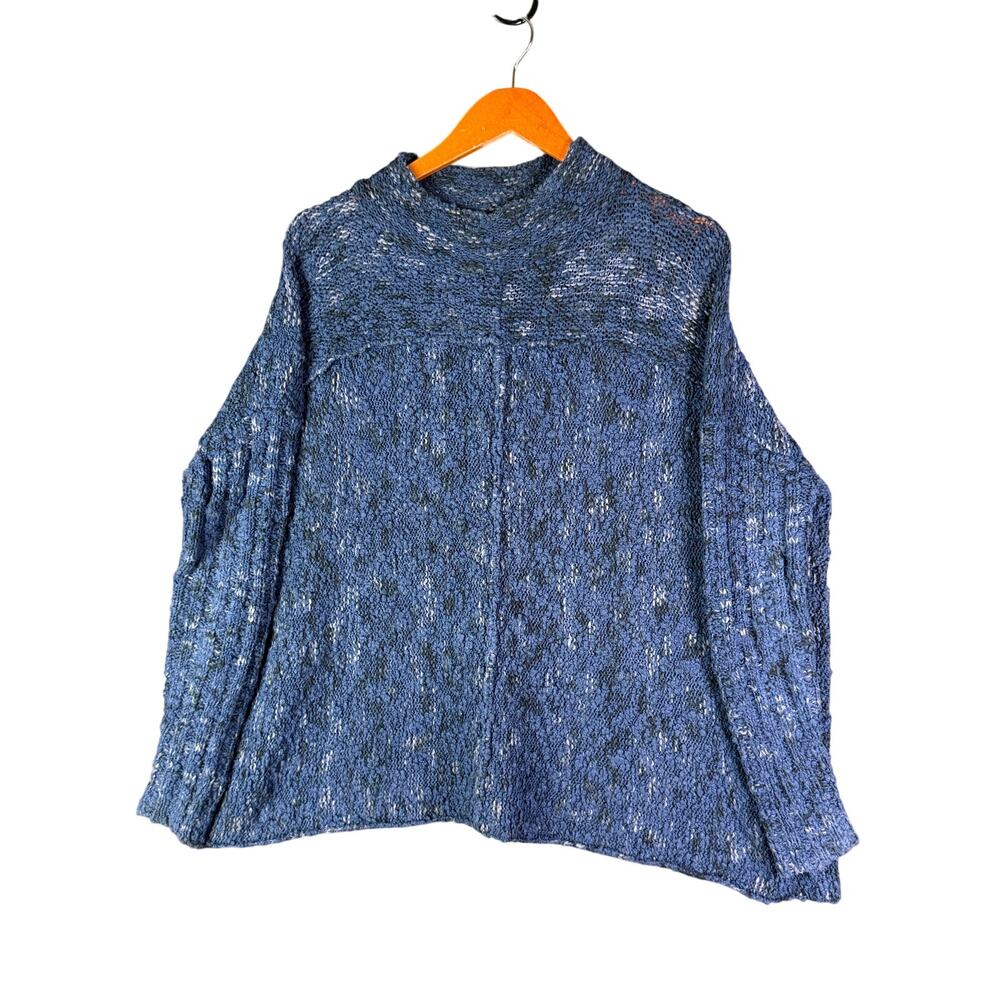 Free People Pullover Loose‎ Open Knit Light Navy Blue Sweater Womens XS EUC